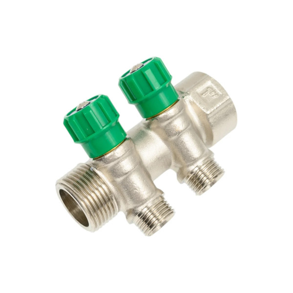 Коллектор 2 отв. регулируемый 3/4"*1/2(16) Kromwell (никель) (EU.ST3078125 2x34x12_k)