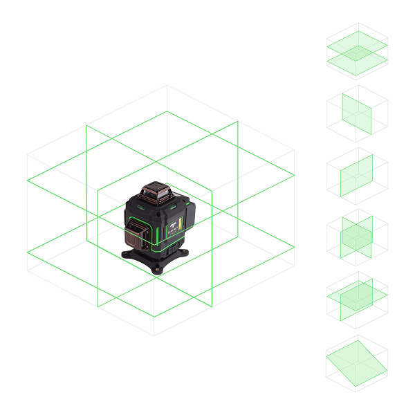 Уровень лазерный AMO LN 4D-360-7 с зеленым лучом (856150)