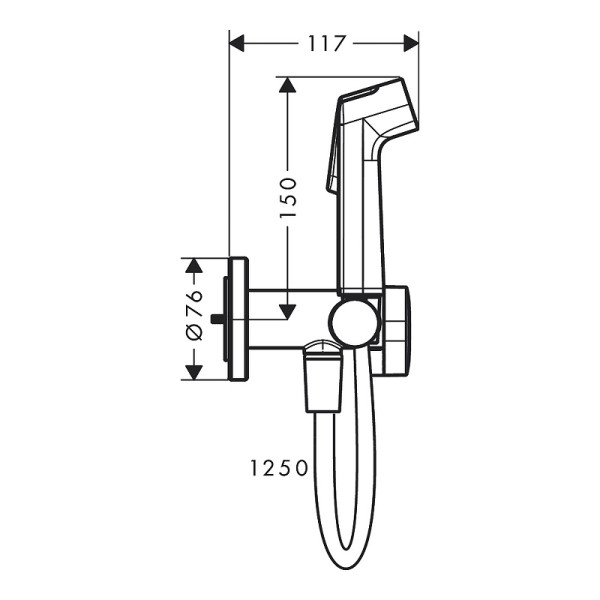 Смеситель с гигиеническим душем Hansgrohe черный (29232670)
