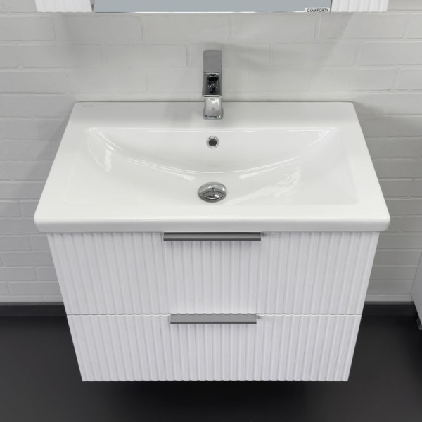 Тумба подвесная Comforty Лима 700x560x450 антрацит матовый с раковиной (00-00019188)