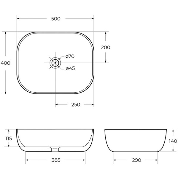 Раковина накладная BelBagno 40x50 белая (BB13020) Раковина накладная BelBagno 40x50 белая (BB13020)