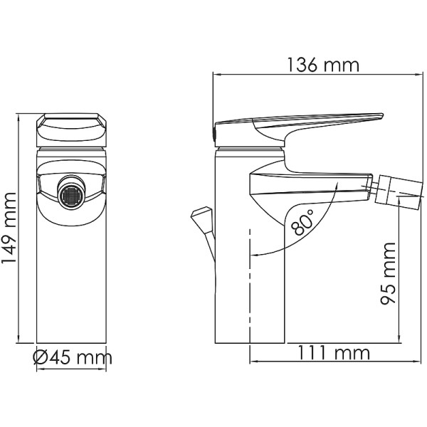 Смеситель для биде WasserKRAFT Lopau хром (3206) Смеситель для биде WasserKRAFT Lopau хром (3206)