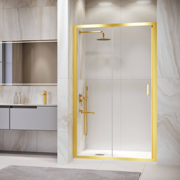 Душевая дверь RGW Passage PA-14 Gb 140x195 стекло прозрачное, профиль золото браш (41081414-016)