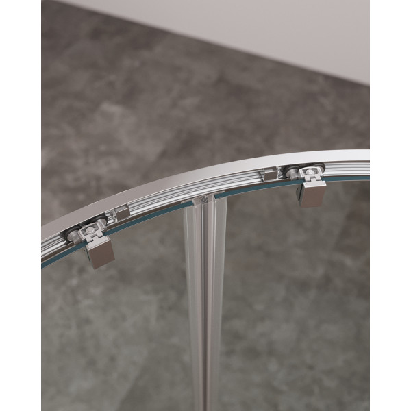 Душевой уголок Cezares Molveno 100x80x195 стекло прозрачное, профиль хром (MOLVENO-RH-2-100/80-C-Cr-IV)