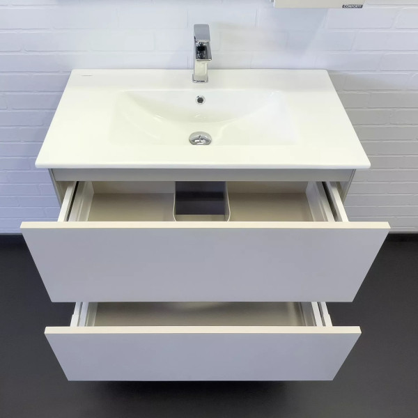 Тумба подвесная с раковиной Comforty Бильбао 800x465x850 серый шёлк (00-00017176)