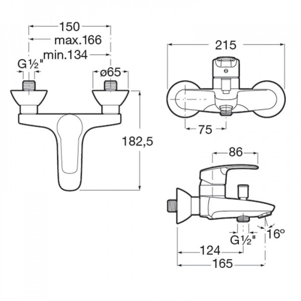 Смеситель для ванны и душа Roca Eos хром (7.5A02.8.2C0.M) Смеситель для ванны и душа Roca Eos хром (7.5A02.8.2C0.M)