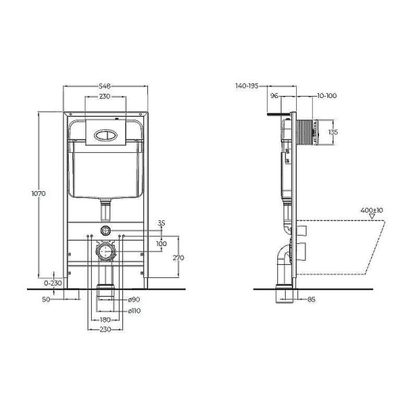Инсталляция для унитаза с клавишей BelBagno белый (BB026/BB050CR.MAT)