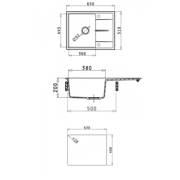 Мойка для кухни Abber Quarz 51x65x21,7 песочная (AQ2903S) Мойка для кухни Abber Quarz 51x65x21,7 песочная (AQ2903S)