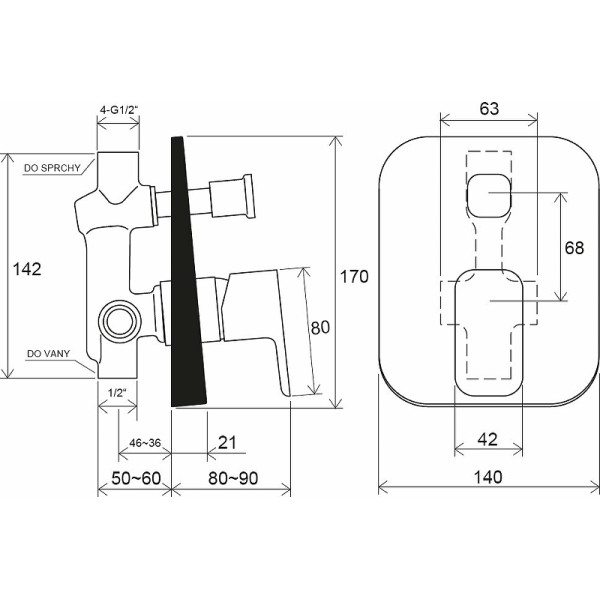 Смеситель для душа Ravak внешняя и внутренняя часть TD F 061.20 черный (X070156) Смеситель для душа Ravak внешняя и внутренняя часть TD F 061.20 черный (X070156)