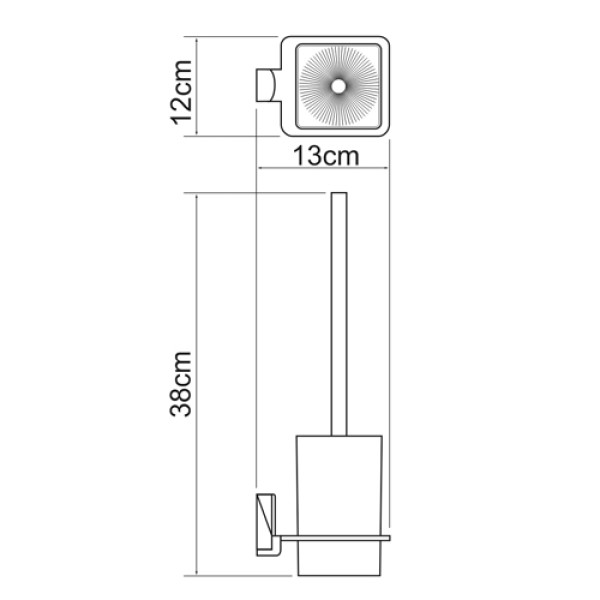 Щетка для унитазов WasserKRAFT Leine 12х38х13 хром (K-5027)