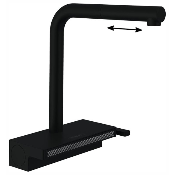 Смеситель для кухни Hansgrohe Aquno Select 250 M81 с вытяжным душем 2 jet. sBox матовый черный (73830670) Смеситель для кухни Hansgrohe Aquno Select 250 M81 с вытяжным душем 2 jet. sBox матовый черный (73830670)