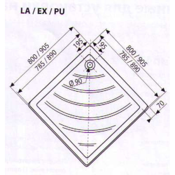 Душевой поддон Ravak Angela-80 PU 80х80 белый (A004401120)