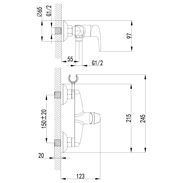 Смеситель для биде Lemark Pramen бронза с гигиеническим душем (LM3318B)