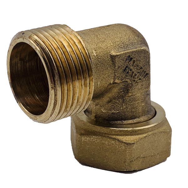 Угольник 3/4" ВН с накидной гайкой и плоской прокладкой Tiemme (латунь) 1500896 / 1527 Угольник 3/4" ВН с накидной гайкой и плоской прокладкой Tiemme (латунь) 1500896 / 1527