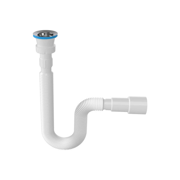 Сифон 32 мм. гофрированный с выпуском 1 1/4"(64 мм.)х40/50 Nova (750 мм.) (1262)