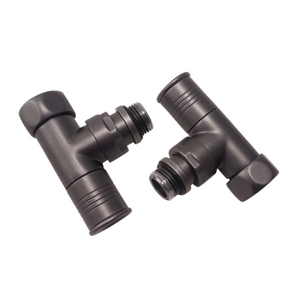 Кран угловой Melodia 3/4"x1/2" В/Н круглая ручка графит (пара) (MKP21027Cgt)