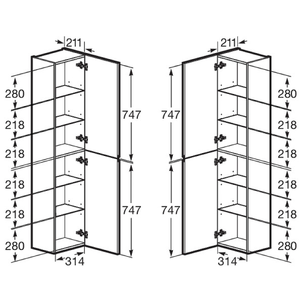 Пенал подвесной Roca Oleta 35x25,7x150 белый глянцевый (857650806)