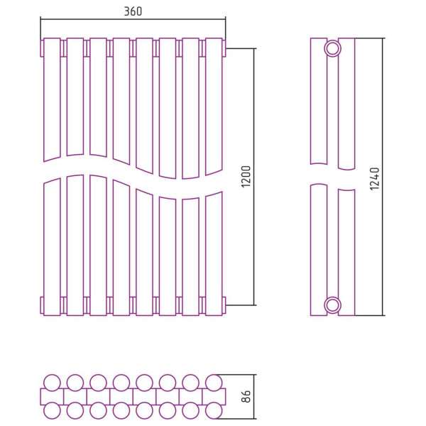 Дизайн-радиатор Сунержа Эстет-11 1200*360 8 секций хром (00-0302-1208) Дизайн-радиатор Сунержа Эстет-11 1200*360 8 секций хром (00-0302-1208)