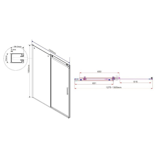 Душевая дверь Vincea Como VPS-1C 1300х1950 стекло прозрачное, профиль черный (VPS-1C130CLB)