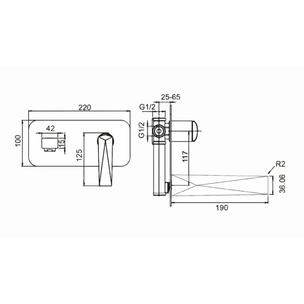 Смеситель для раковины Boheme Venturo хром (375) Смеситель для раковины Boheme Venturo хром (375)