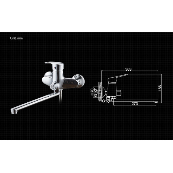 Смеситель для ванны и душа Ledeme с душевым гарнитуром (L2207) Смеситель для ванны и душа Ledeme с душевым гарнитуром (L2207)