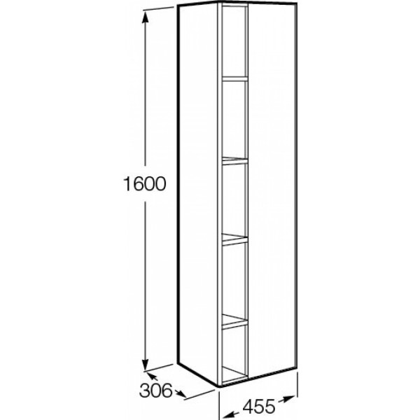 Пенал напольный Roca Etna 306x455x1600 белый глянцевый (7.8573.0.380.6)