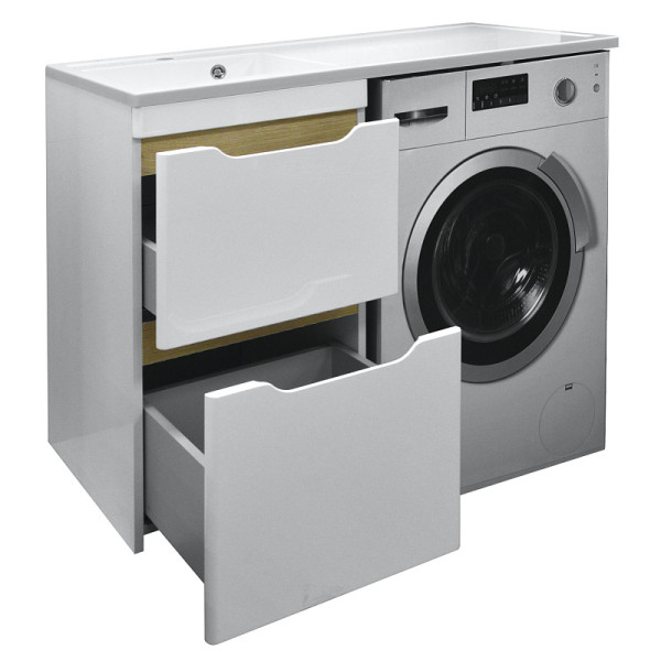 Тумба с раковиной Azario 120 Magenta под с/машинку (56) с раковиной Magenta 120 левая белая (CS00078395) Тумба с раковиной Azario 120 Magenta под с/машинку (56) с раковиной Magenta 120 левая белая (CS00078395)