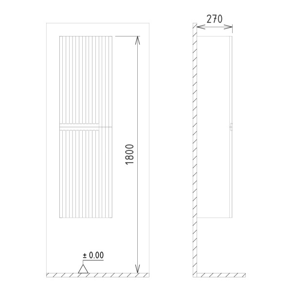 Пенал подвесной Orka Moonlight 400x270x1380 бежевый матовый (3001324)