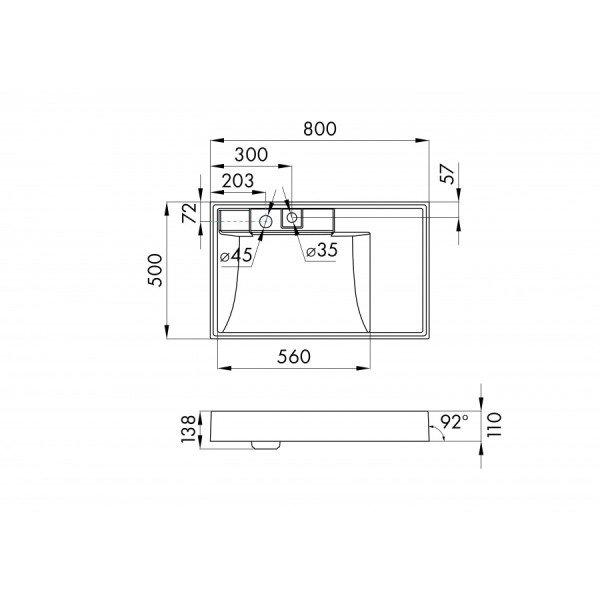 Раковина над стиральной машиной Aquaton Рейн 50x80x13,8 L белый (1.A721.1.3KR.W01.0)
