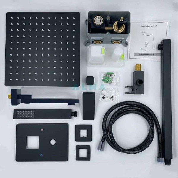 Душевая система ALMAes Elbe черная матовая (TVZ-0811) Душевая система ALMAes Elbe черная матовая (TVZ-0811)