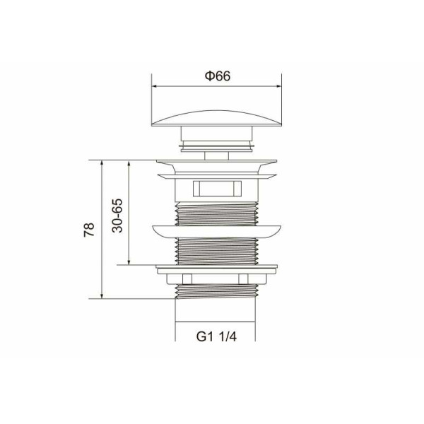 Донный клапан Timo матовое золото, с переливом (8011/17)