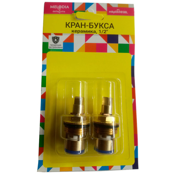 Кран-букса Melodia керамика 1/2" квадрат 7мм (поворот 90град.) 2 шт/уп (МКР06985BL)