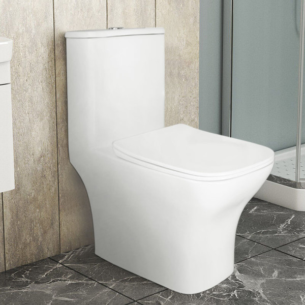 Унитаз напольный Azario Lodi 350x665x750 с функцией биде с сиденьем с микролифтом белый (AZ-8617B)