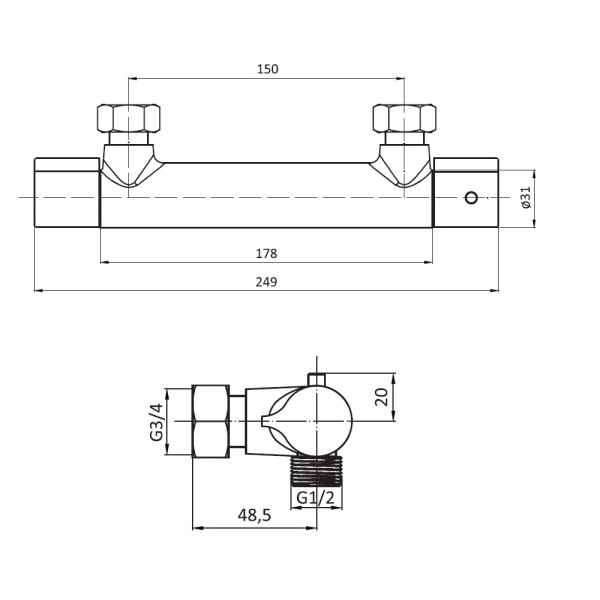 Смеситель для душа Damixa Jupiter хром (776000000) Смеситель для душа Damixa Jupiter хром (776000000)