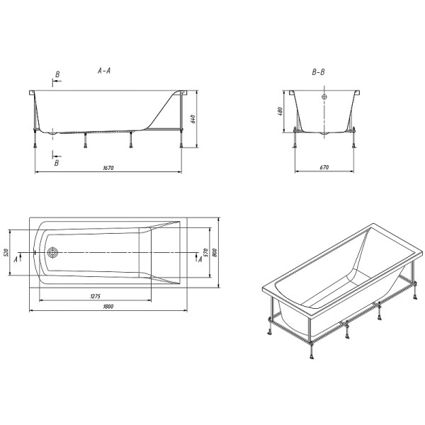 Ванна акриловая Santek Фиджи 180x80 белая Ванна акриловая Santek Фиджи 180x80 белая