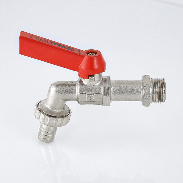 Кран 1/2" шаровый сливной со штуцером Valtec (красная ручка) VT.051.N.04 Кран 1/2" шаровый сливной со штуцером Valtec (красная ручка) VT.051.N.04