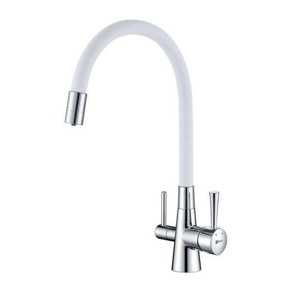 Смеситель для кухни lemark Comfort хром/белый с подключением к фильтру (LM3075C-White) Смеситель для кухни lemark Comfort хром/белый с подключением к фильтру (LM3075C-White)