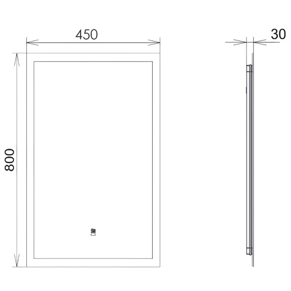 Зеркало с подсветкой Comforty Эдельвейс 450x30x800 (00-00014243)