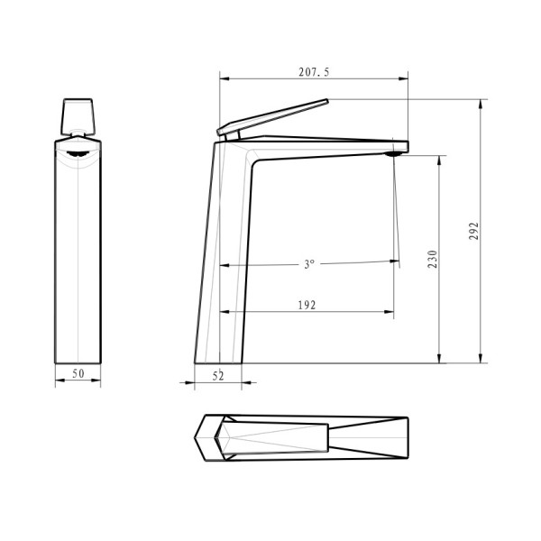 Смеситель для раковины Boheme Venturo черный-хром (372-B) Смеситель для раковины Boheme Venturo черный-хром (372-B)