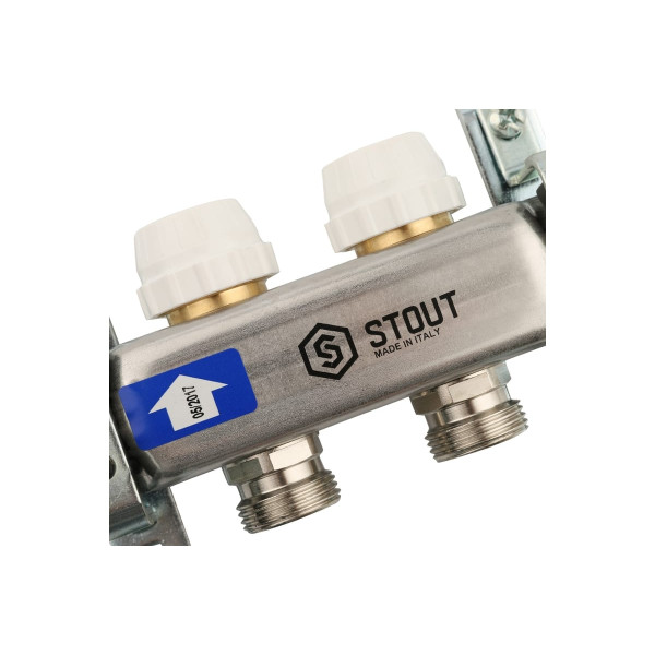 Коллекторная группа 2 отвода 1"x3/4"(18)EK без расходомеров Stout (нерж.сталь) (SMS-0922-000002) Коллекторная группа 2 отвода 1"x3/4"(18)EK без расходомеров Stout (нерж.сталь) (SMS-0922-000002)