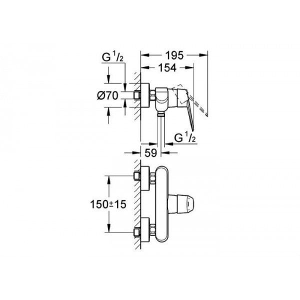 Смеситель для душа Grohe Bauedge (23333000) Смеситель для душа Grohe Bauedge (23333000)