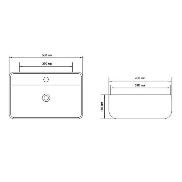 Раковина накладная Aquanet SOUL-2-MB 50х40х14 черная матовая (273670)