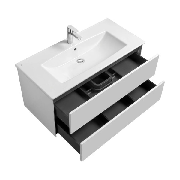 Тумба-умывальник Aquaton Сохо 100 Белый глянец/1WH501627 РаковинаЭлина 100 (1A2582K2AJ010)