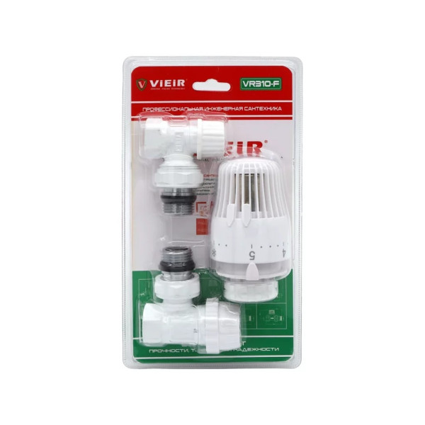 Комплект термостатический угловой 1/2" Vieir (белый, 3 в 1 ) (VR310-F) Комплект термостатический угловой 1/2" Vieir (белый, 3 в 1 ) (VR310-F)