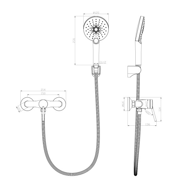 Смеситель для душа lemark Minima хром (LM3803C)