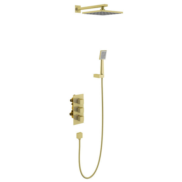 Душевая система Timo Tetra-Thermo золотая внеш.часть внутр.часть (SX-0179/17SM)