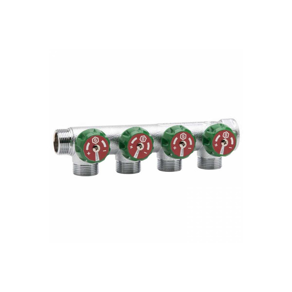 Коллектор 4 отвода регулируемый 3/4"x1/2"(16) Stout (хром) (SMB-6850-341204)