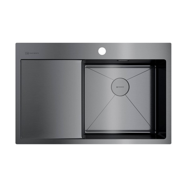 Мойка для кухни врезная Omoikiri Akisame 78-GM-R 780х510 вороненая сталь (4973100) Мойка для кухни врезная Omoikiri Akisame 78-GM-R 780х510 вороненая сталь (4973100)