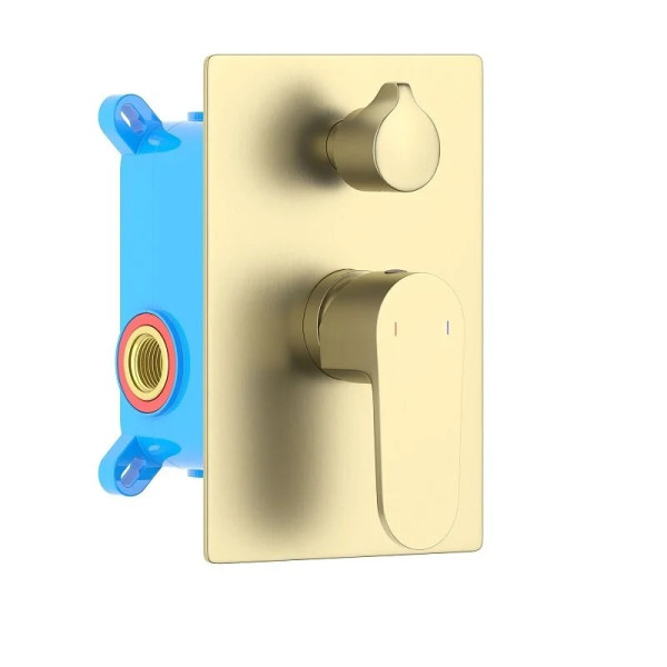 Смеситель для ванны и душа Aquatek Оберон 2 режима (внешняя и скрытая часть) шлифованное золото (AQ1246BG) Смеситель для ванны и душа Aquatek Оберон 2 режима (внешняя и скрытая часть) шлифованное золото (AQ1246BG)