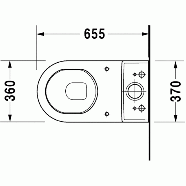 Унитаз напольный Duravit Starck 3 655х370х430 без бачка и сиденья (0128090000)